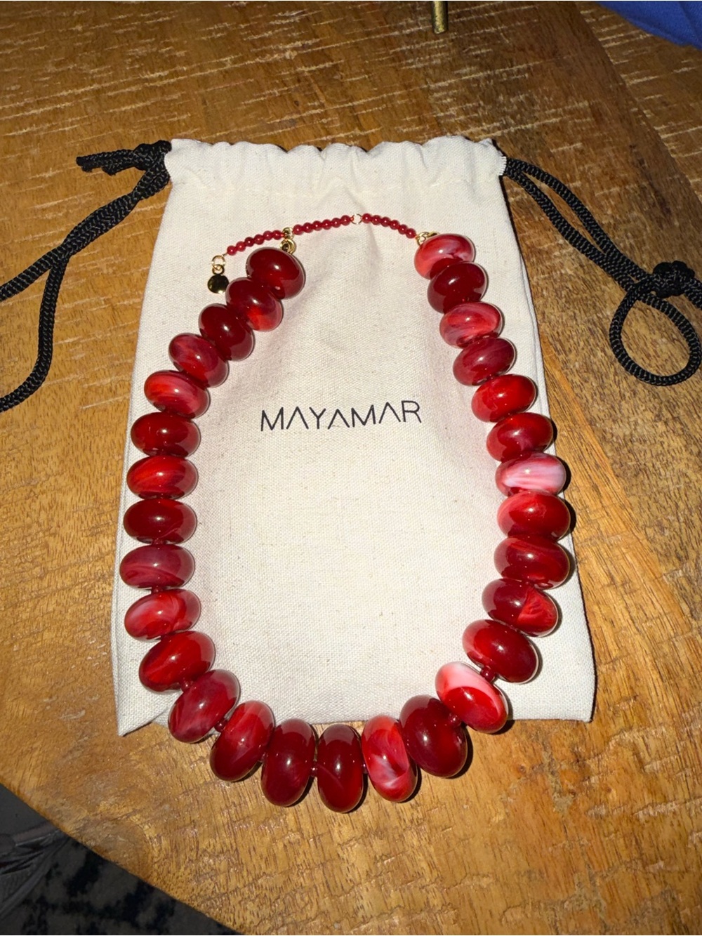 Mayamar red chunky statement necklace